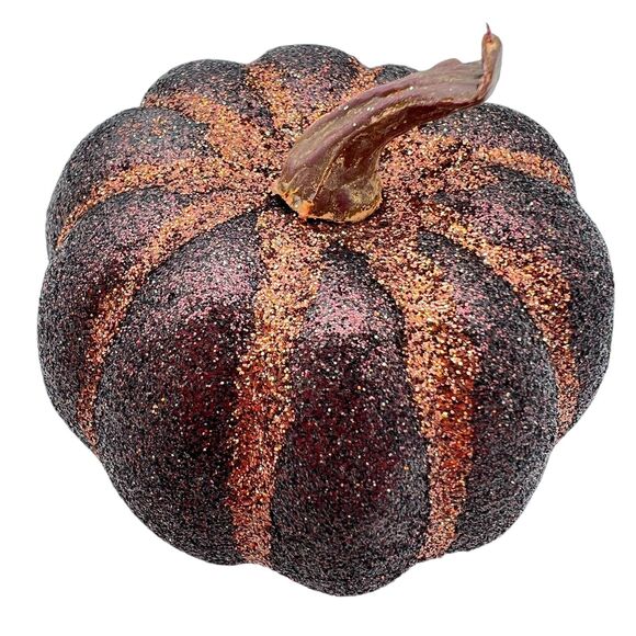 Lot of 10 Small Squash Pumpkins Sugared Glitter 10 Pcs Autumn Fall Thanksgiving - Picture 3 of 10